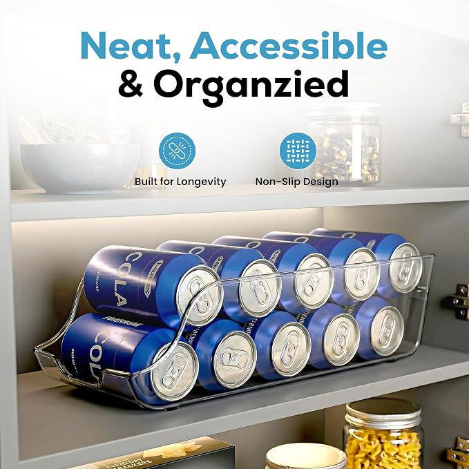 Utopia Kitchen Soda Can Organizer for Refrigerator & Pantry, 2 Pack, Clear | Durable Can Storage Organizer for Fridge & Kitchen Organization - Image 2