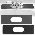Tioncy 2 Pcs Faucet Mat Sink Splash Guard Oval-hole Oval Splash Pad for Kitchen Sink Oval Base Diatomite Faucet Mat for Bathroom Absorbent Mat Splatter Screens(Dark Gray, Black) by Tioncy