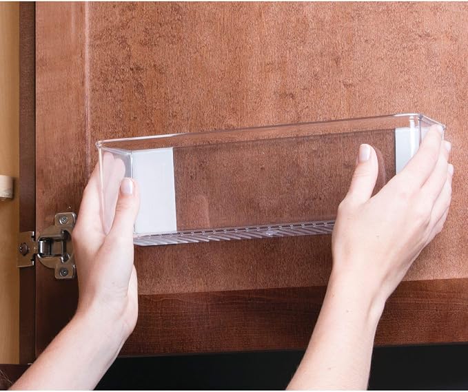 iDesign Adhesive Organizer Bin, Clear | Damage-Free Hanging, For Kitchen, Bathroom, or Office - Image 7