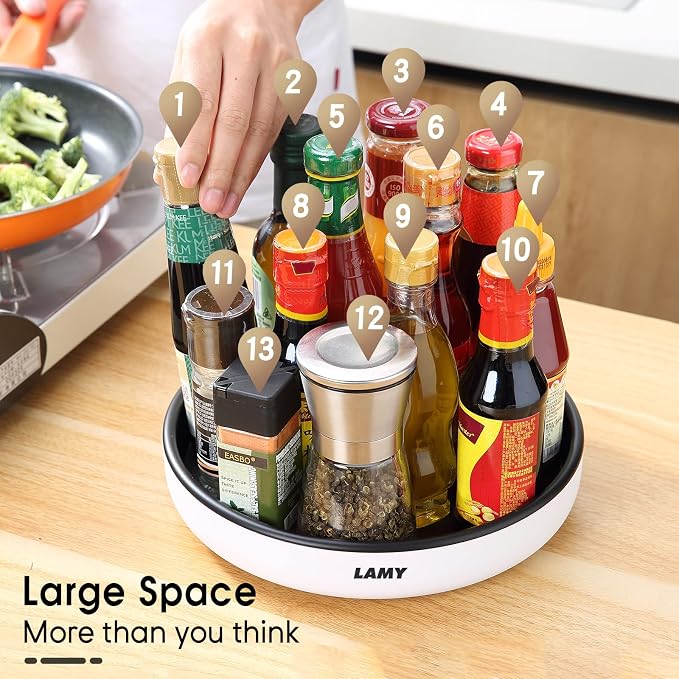 LAMY Lazy Susan for Table Top, 10 Inch Lazy Susan Organizer for Cabinet | Lazy Susan turntable for kitchen, pantry, refrigerator & bathroom.Smooth 360 degree rotation for easy access and organization - Image 2