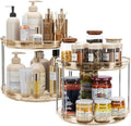 LAMU 2 Pack 2 Tier Lazy Susan Turntable Organizer 9.25'' Rotating Spice Rack Organization for Cabinet, Kitchen, Pantry, Countertop, Bathroom, Vanity, Medicine Cabinet Organizer, Amber by YourHome-OrganizationHelper