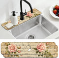 2 Pcs Kitchen Sink Splash Guard Faucet Mat Retro Sheet Music Flowers Pattern Faucet Mat for Sinks Flower Absorbing Drying Mats for Kitchen Bathroom by CONCHLERY%E6%97%97%E8%88%B0%E5%BA%97