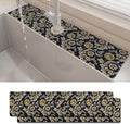 2PCS 24" X 5.5" Kitchen Sink Splash Guard Faucet Mat Floral Flower Super Absorbent Fast Drying Faucet Guard & Draining Mat Sink Splash Guard Behind Faucet for Kitchen, Bathroom by Unknown
