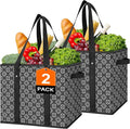 Reusable Grocery Bags 2 Pack, Foldable & Water Resistant Shopping Bags | Large Grocery Tote Bag Water Resistant Shopping Bags Foldable Grocery Bag for Clothes,Shoes and Picnic by WiseLife
