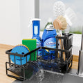 Fikoksol Large Sponge Holder for Kitchen Sink, 90-Degree Sink Caddy Storage | Self Draining Sponge Rack for Countertop, Metal L-Shaped Dish Soap Organizer with Brush Holder, Corner Sink Storage Ideas by HOMEACCESSORIES