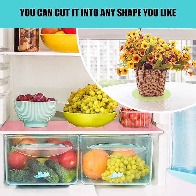 8 Pcs Refrigerator Liners Mats Washable, Refrigerator Mats Liner Waterproof Oilproof, Shinywear Fridge Liners for Shelves, Cover Pads for Freezer Glass Shelf Cupboard Cabinet Drawer (8 Black) - Image 7