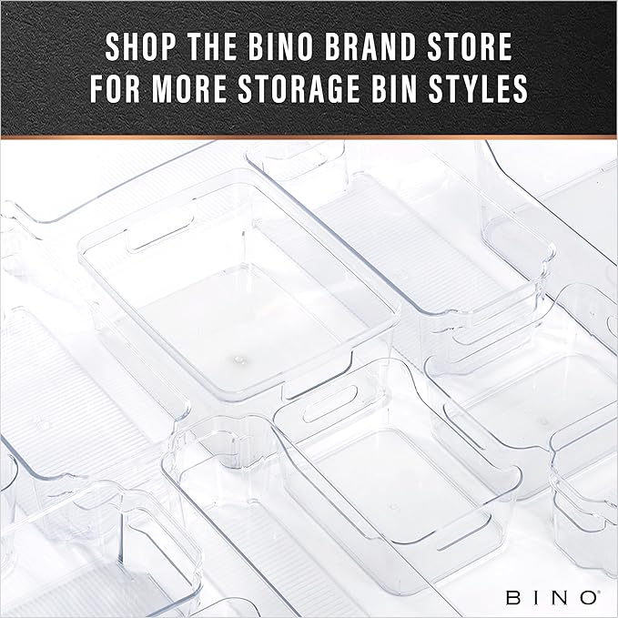 BINO | Plastic Storage Bins, Medium | THE HANDLER COLLECTION | Multipurpose Organizer Bins | Kitchen Pantry Organizers and Storage | Clear Containers for Organizing Home | Freezer Organizer - Image 6