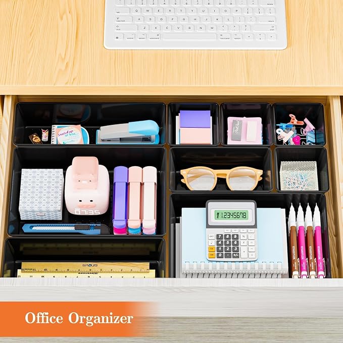 SpaceHacks 25 PCS Plastic Drawer Organizer, 4-Size Versatile Organizer Trays & storage Bins - Image 6