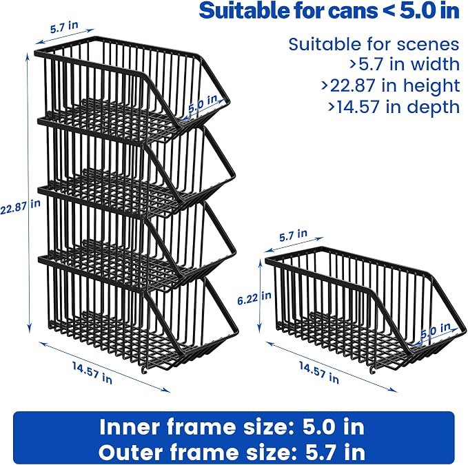 Soda Can Organizer of 4 Pack,Stackable Can Organizer For Pantry, Soda Storage, Soup Soda Can Dispenser, Can Storage Rack for Pet Food Cans - Image 6