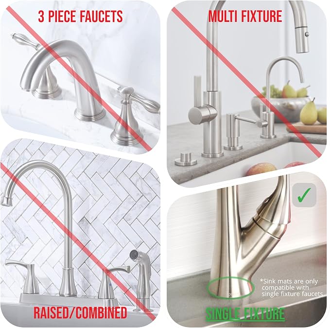 Ternal Original SINKMAT 24in XL Faucet Splash Guard Extra Long Microfiber Sink Drip Catcher Mat Non Slip Countertop Protector Drying Pad for Kitchen Bathroom RV Machine Washable Black - Image 5