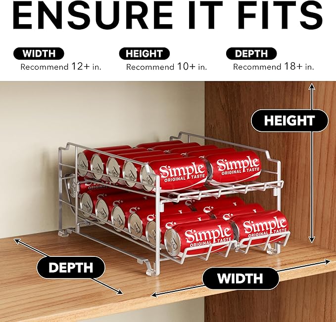 Simple Houseware Dual Row Front Loading Stackable Can Dispenser, White - Image 3