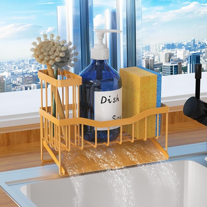 Fssvcd Maifan Sink Caddy Sponge Holder for Kitchen with Brush Holder and Stainless Steel Self Drain Tray, Rustproof Kitchen Sink Organizer for Sponge, Soap Dispenser Storage Accessories by Unknown