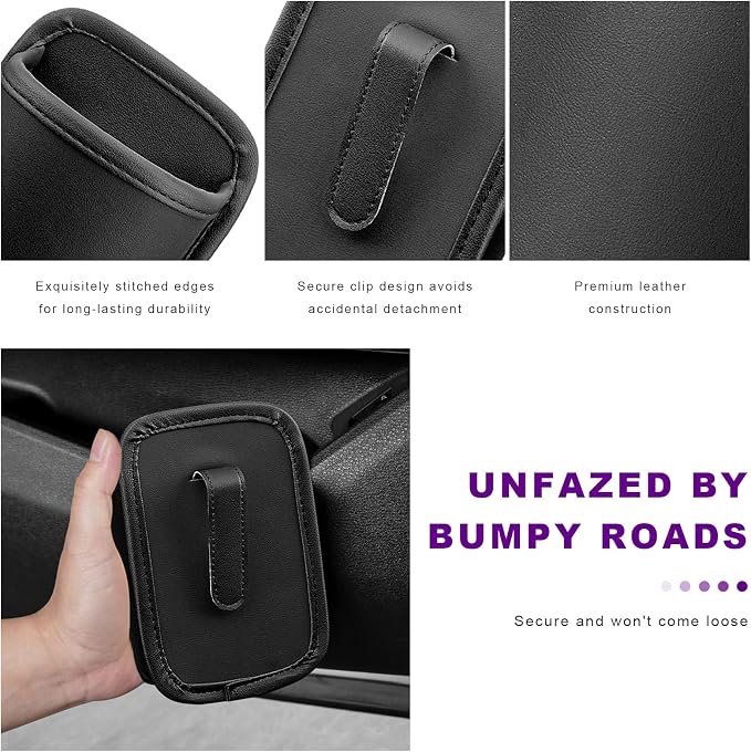 2 PCS Large Car Door Cup Holders, Clip On Beverage Drink Holder Vehicle Door Storage Organizer, Scratch-Resistant Leather Water Bottle Hanging Holder for SUV Sedan Truck (Black) - Image 4