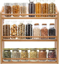 3 Tier Bamboo Spice Rack Wall Mount or Countertop,Spice Organizer | Seasoning Jars Rack Spice Shelf Organizer for Kitchen Counter or Wall Mounting by FoverOne