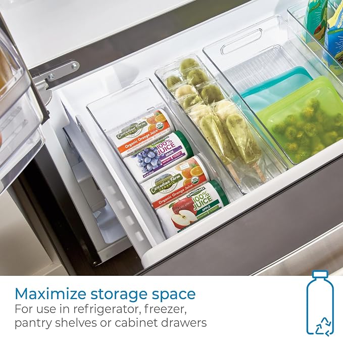 iDesign Water Bottle Organizer and Soda Can Dispenser for Refrigerator or Pantry - Set of 3 - Clear - Image 5