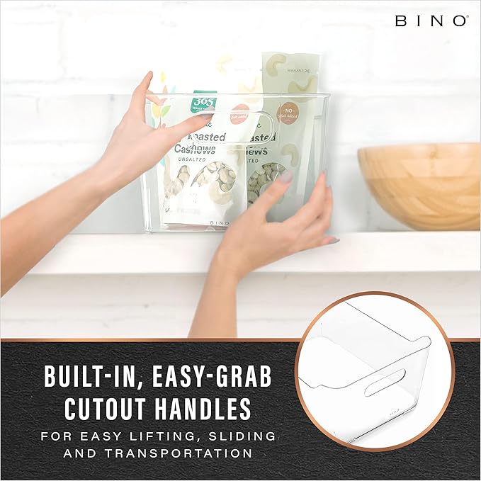 BINO | Plastic Organizer Bins, X-Large - 4 Pack | The SOHO Collection | Multi-Use Organizer Bins | Pantry & Freezer Bin | Plastic Storage Containers | Bin for Home & Kitchen Org - Image 3