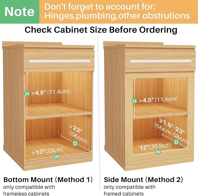 Pull Out Cabinet Organizer, Soft Close Wooden Slide Out Drawers for Pots and Pans, Full-extension Roll Out Shelves for Kitchen Cabinets, Pantry Organization, Bottom & Side Mount(12"W X 21"D x 3.4''H) - Image 3