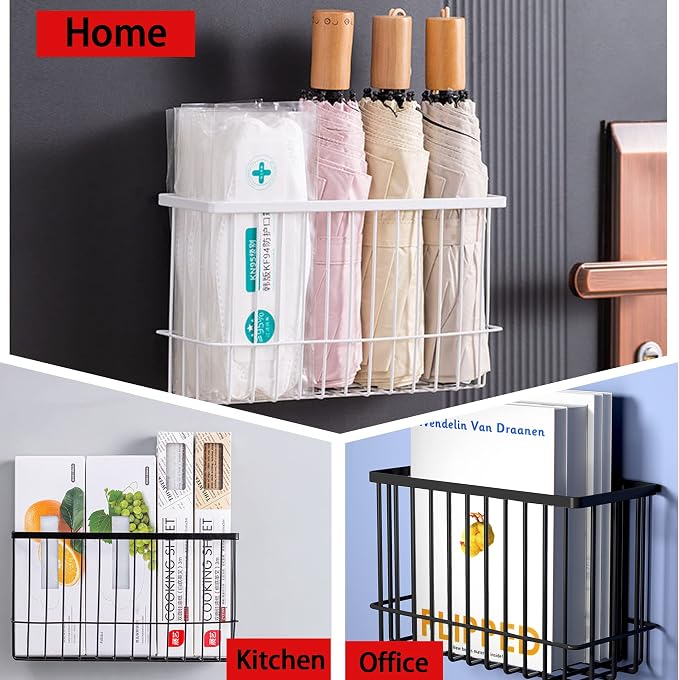 Magnetic Shelf Fridge Basket Bin for Whiteboard Washer Dryer Locker Cabinet | No Drilling Or Tools Needed, Reusable Magnet Organizer Classroom Office Home Kitchen Laundry Storage Rack Container Holder - Image 4
