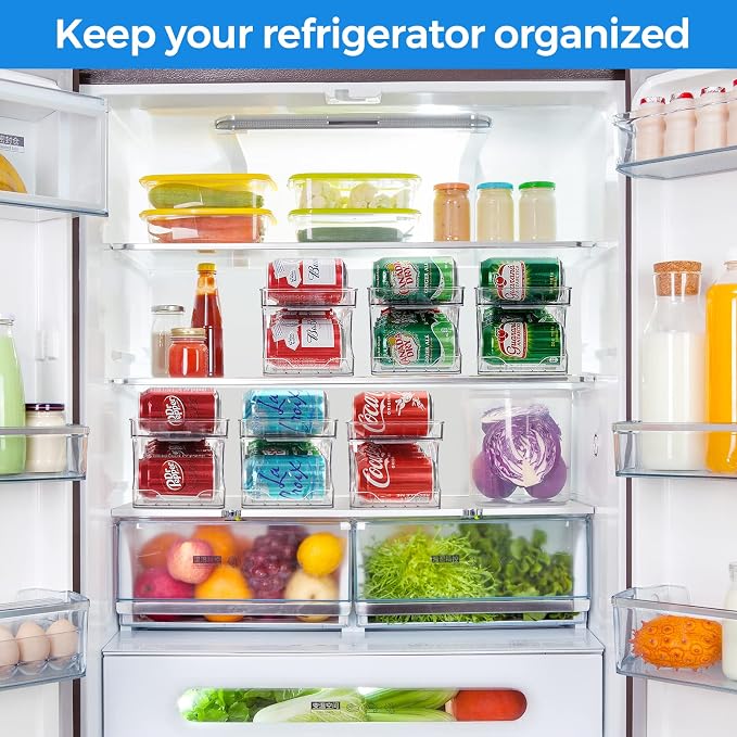 2 Packs FIFO Rolling Soda Can Organizer for Fridge, Holds 10 Cans | Pop Can Organizer for Drink Beer Seltzer Soda Can Dispenser for Refrigerator 11.15oz 12oz Can Holder Storage Pantry Container - Image 7