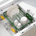 JASIWAY Green Dish Drying Rack Over the Sink with Utensil Holder | Expandable Stainless Steel Dish Driainers for Small Kitchen, Apartment, Counter Space Saving, Fast Drain, Rust Resistant by JASIWAY