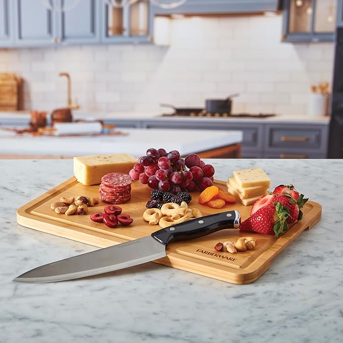 Farberware Build Snacklebox Serving Tray with Locking Bamboo Cutting Board Lid, Portable Storage Container with Compartments for Charcuterie, and More, Natural (Pack of 4) - Image 12