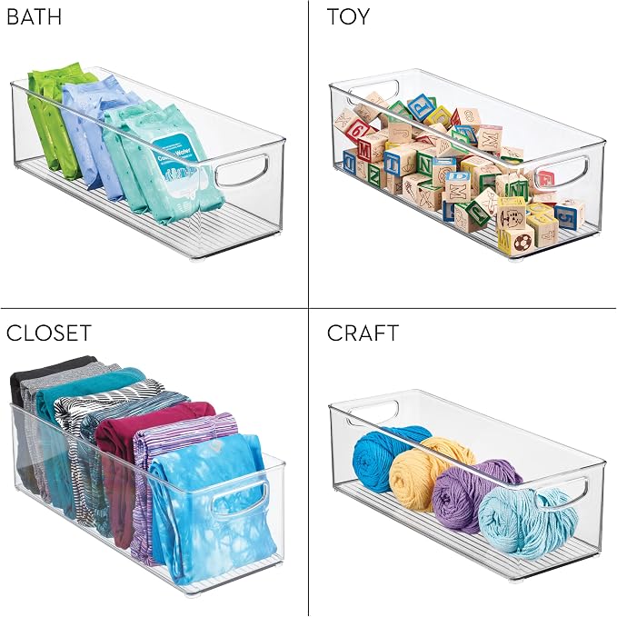 iDesign Plastic Stackable Pantry Bin with Handles, Clear | For Cabinets or Fridge, Made in USA - Image 7