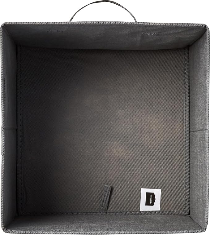 Amazon Basics Collapsible Fabric Storage Cube Bins Organizer with Handles for Organizing, Sturdy, Gray, 13 x 13 x 13 inch, 6-Pack - Image 3