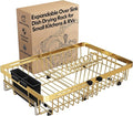 Gold Dish Drying Rack Over The Sink with Utensil Holder | Expandable Stainless Steel Dish Drainer for Small Kitchen, Apartment, RV, Counter Space Saving, Perfect Fit, Rustproof by MAJALiS