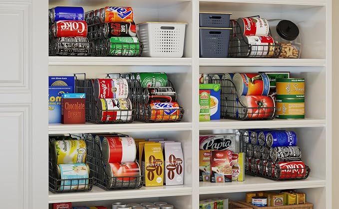 Sonyabecca 6 Pack Stackable Can Organizer for Pantry Cabinet Food Storage | Soda Can Organizer Storage Rack, Can Food Storage Dispenser for Pantry and Cabinet Shelves with Stackable Design - Image 11