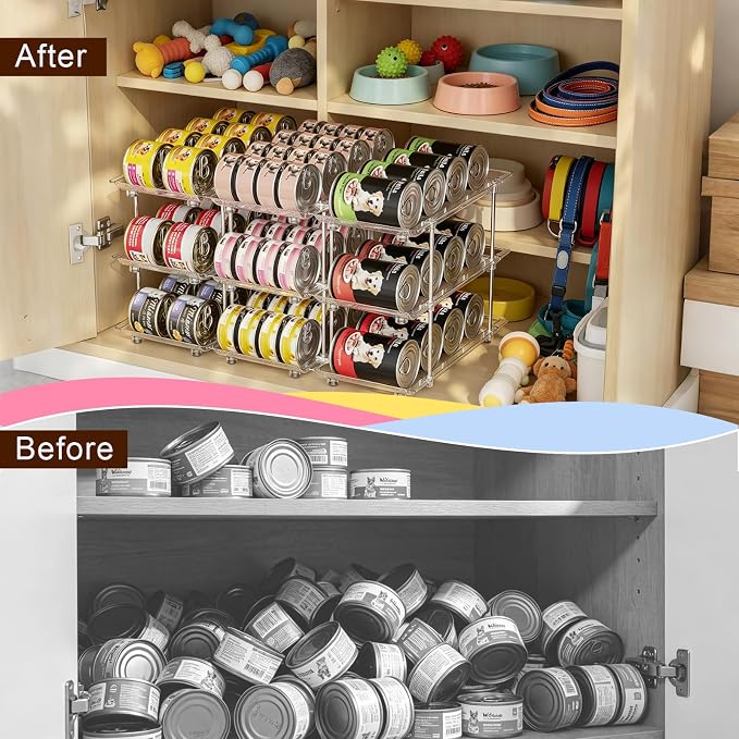 Cat Food Can Organizer, 2 Tier Adjustable Clear Can Rack - Image 5