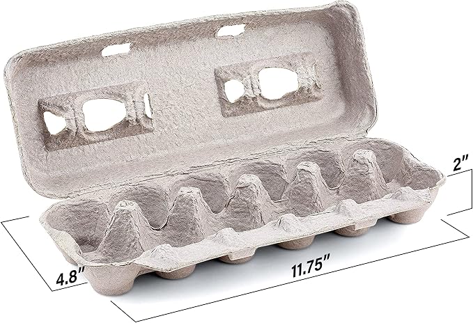 MT Products Blank Natural Pulp Egg Cartons Holds Up to Twelve Eggs 11.50" x 4.2" x 1.25" - Perfect for Chicken Farm (Pack of 15) - Made in the USA - Image 3