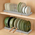 2 Pack Expandable Pot Lid Organizers with 10 Adjustable Dividers | 12.6-22.4 Inch Pots and Pans Organizer Rack Under Cabinet, Countertop, Pan Lids, Bakeware, Food Container Lids, Grey by Unknown