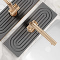 Faucet Mat for Kitchen Sink - Wider Diatomite Fast Drying Stone Sink Tray, Super Absorbent, Prevents Moisture Buildup - Faucet Splash Guard for Bathroom Counter (Dark Grey, 15x5.3inch) by eormoe