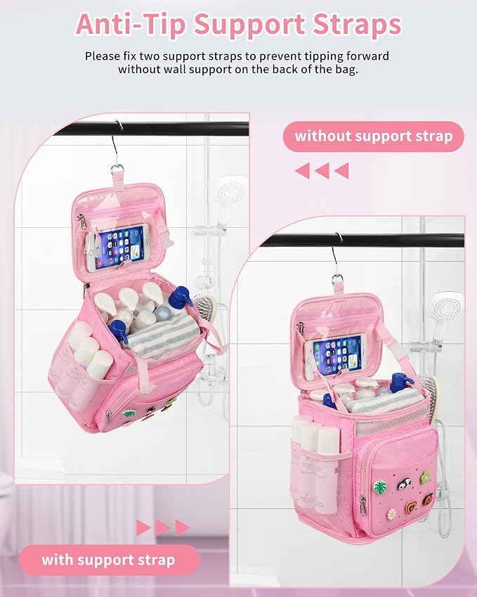 Hanging Shower Caddy Portable, Mesh Shower Bag for College Dorm Room Essentials, Large Capacity Quick Dry Shower Organizer Basket, Travel Toiletry Bag for Gym, Swimming, Camping, Bathroom, Beach - Image 9