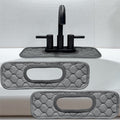 Bathroom Sink Splash Guard Oval-Hole Rectangle-Hole: AHA HOMEWARE, Faucet Mat for Bathroom Sink Oval Base, Bathroom Sink Water Splash Guard Centerset Rectangle Base (Gray & Gray) by AHAHOMEWARE