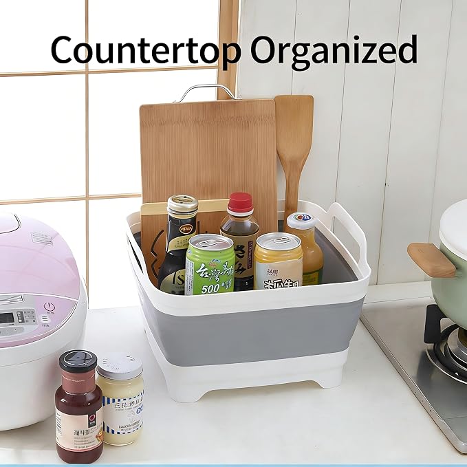 Foldable Sink Vegetable Fruit Bowl Dish Washing Storage Basin Basket, Portable Space-Saving for Kitchen, RV, Campers, and Travel Trailers - Image 5