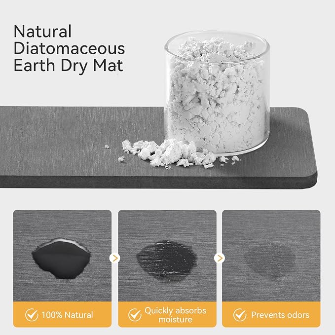 Yofidra Sink Caddy With Stone Drying Tray: Stainless Steel Soap Dispenser Kitchen Sink Organizer Set, Sponge Holder Counter Accessories Decor for Kitchen Organizers and Storage 8.1x3.5x4.5 in Black - Image 4