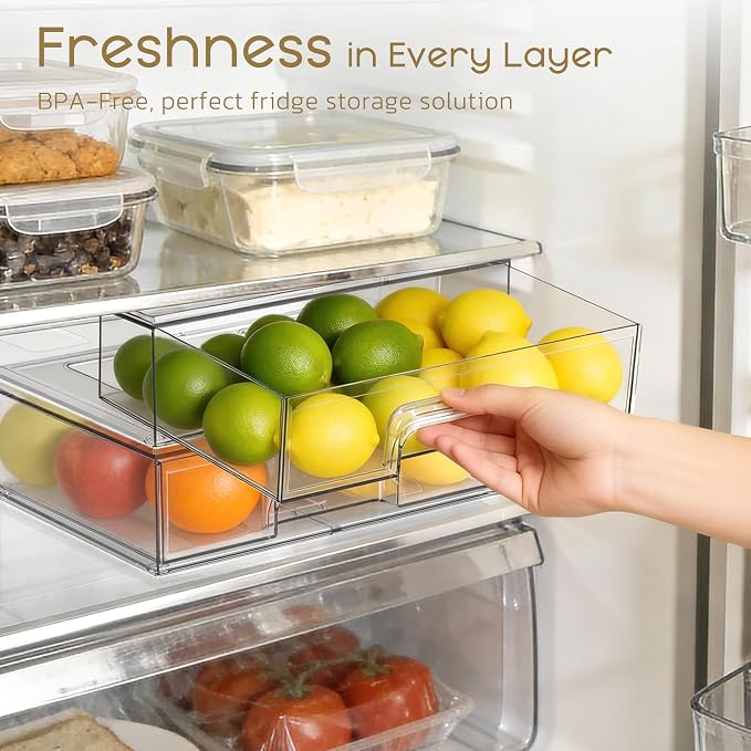 Stackable Storage Drawers, 6 Pack Clear Plastic Makeup & Bathroom Organizer, Versatile Storage Bins for Vanity, Under Sink, Kitchen Cabinets & Pantry - Image 6