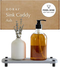 Dorai Home Stone Kitchen Sink Caddy - Diatomaceous Earth Sink Tray with Stainless Steel Feet, Water-Absorbing Countertop Organizer for Kitchen or Bathroom - Ash by DoraiHome