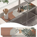 2 Pack Kitchen Sink Splash Guard Faucet Mat 24" X 5.5" Boho Absorbent Fast Drying Mat Faucet Draining Mat Sink Splash Guard Behind Faucet Drip Catcher for Kitchen Bathroom by Unknown