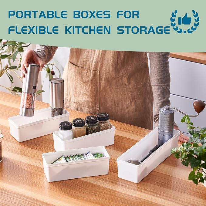 Storage Bag Organizer for Kitchen- Baggie Drawer Organizer & Plastic Food Storage Bags Holder- Compatible with Gallon, Quart, Sandwich, Snack Bags, Freezer, Slider Bags-4 Separate Pieces White - Image 3