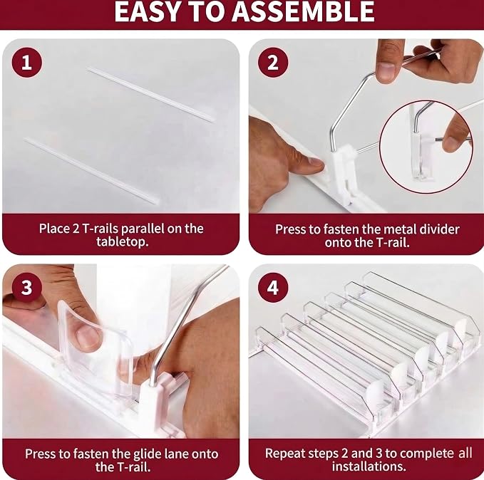Canyave Self-Pushing Beverage Organizer for Fridge – Adjustable Spring Loaded Drink Dispenser & Soda Can Organizer – Clear Glide Rack Fits Cans, Bottles, Slim & Standard Sizes for Kitchen Pantry - Image 9