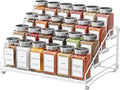 BOIVSHI Tiered Spice Rack, Spice Shelf Organizer for Cabinet, Metal White | 4 Tier Spice Rack for Countertop, Depth Adjustable Spice Organizer, No-screw Assembly, Space-saving for Cabinet, 1 Pack by BOIVSHI