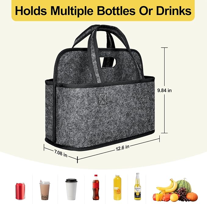 Enlarged 6 Cups Drink Caddy, Drink Carrier with Handle, Water Bottle Caddy | Reusable drink carrier, Assembly-Free Drink Caddy Portable Drink Carrier, Cup Holder Bag Drink Holder for Car, Delivery - Image 6