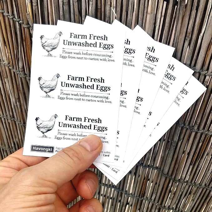 120 Chicken Egg Carton Labels Stickers | Please Return Egg Carton | White | Farm Fresh Eggs | 4 6 12 15 18 30 48 50 Count - Basket Box Container Extra Organizer Farm Supplies, 66mm x 26mm - Image 4