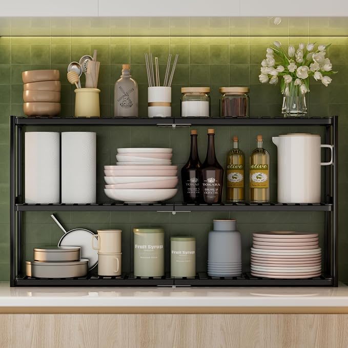 Extra Long Bathroom Organizer Storage Shelves 100% Bamboo Adjustable Height Over The Toilet Storage Floating Shelf for Wall Shower Shelf Can Placed in The Bathroom Kitchen Living Room for Multi Usage - Image 6