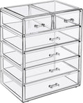 Sorbus Acrylic Makeup Organizer Set, 6-Drawer Vanity & Countertop Cosmetic Storage with Small & Wide Drawers, Clear Makeup Storage for Brushes, Lipsticks, Jewelry – Holiday Gift for Women & Teens by Sorbus