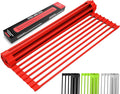 Zulay Kitchen Large Roll Up Dish Drying Rack - Heavy Duty Silicone Wrapped Steel Rods Over Sink Dish Drying Rack - Versatile Roll Up Sink Drying Rack & Trivet - Red,20.5 inches x 13 inches by ZulayKitchen