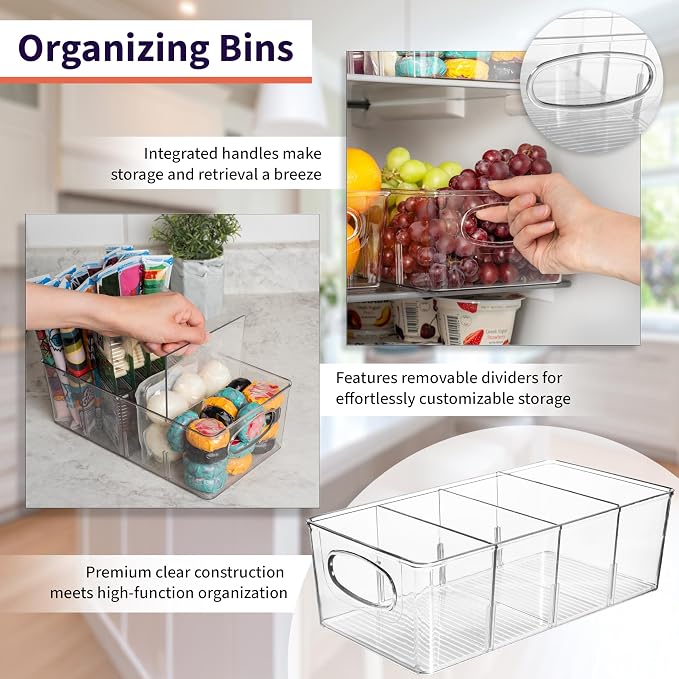 ClearSpace Pantry Organizers and Storage and Cabinet Organizer, 2 Pack | Storage bin with divider for organizing pantry items, food containers, kitchen essentials, and refrigerator storage - Image 3