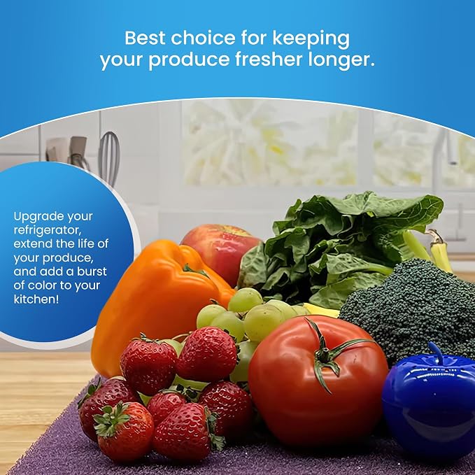 Bluapple FreshMats, Refrigerator Bin Liner, Fridge Drawer Mats, Crisper Life Extender Liner Keeps Produce Fresh Longer, Anti-Bruising, for Air Circulation, Washable & Reusable (4-Mats, 12x15, Purple) - Image 4